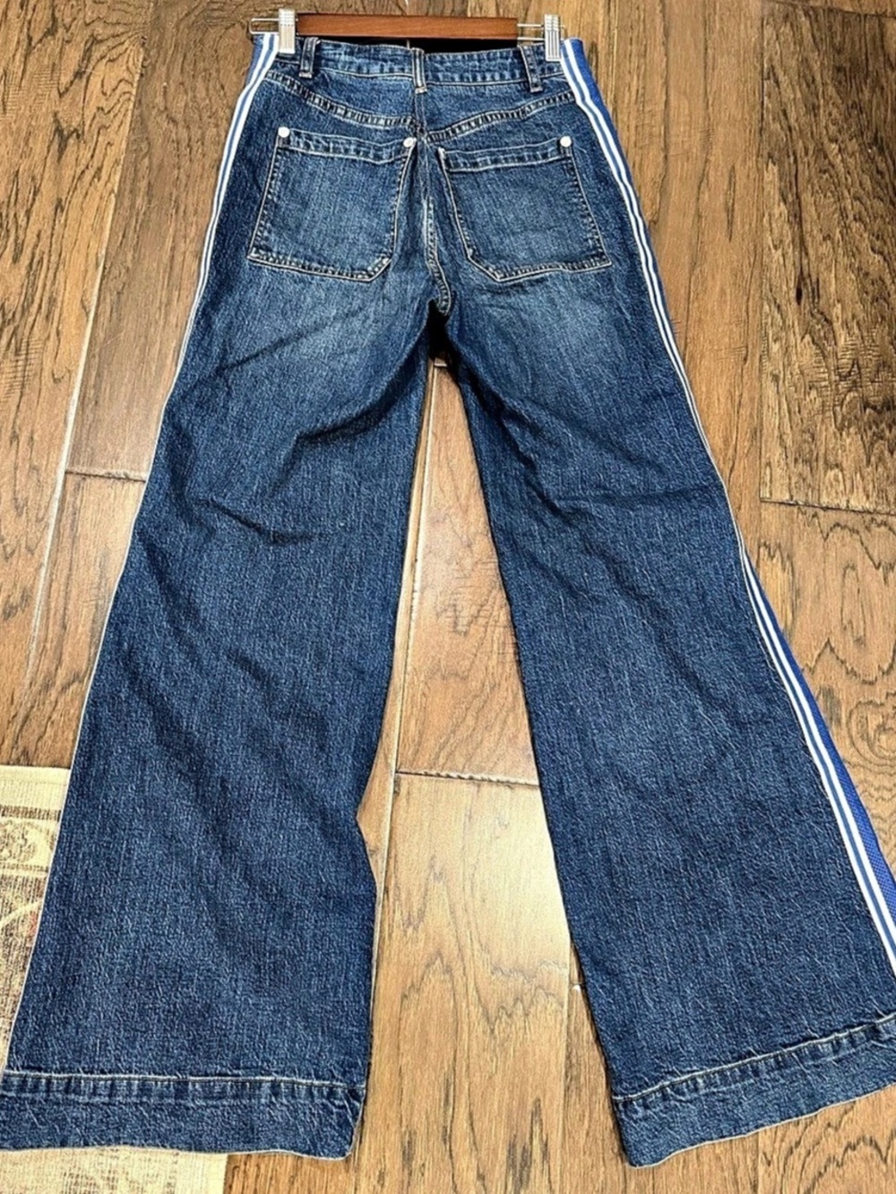 Anthropologie Maeve Sporty Flare Track Stripe Jeans Size 27 EUC